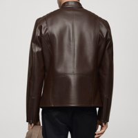 Blouson en cuir pour homme, mode hiver, doublure en peluche, respirant, fermeture éclair, coupe-vent, vêtements de moto