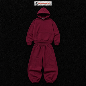 Maroon Oversized <b>Hoodie</b> Tracksuit Set <b>Men</b> Custom <b>Plain</b> Pullover Hooded Sweatshirt Loose Fit Jogger Pants Streetwear Wholesale - Product Image 5