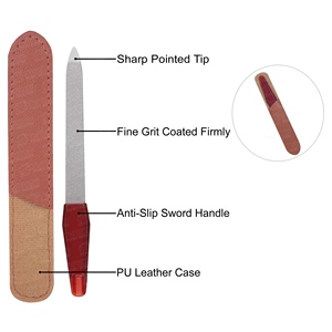 Lima de uñas multifuncional compacta, herramienta de manicura de acero con punta puntiaguda curvada para dar forma y alisar las uñas - Product Image 3