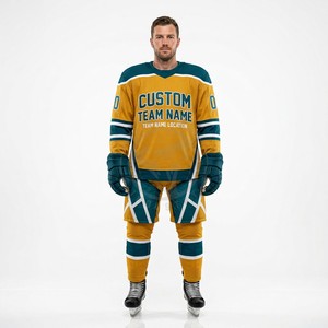 Uniformes de Hockey Sublimados Personalizados de Poliéster, Jersey de Hockey con Gráficos de Patrocinadores, Equipos de EE. UU. - Product Image 6