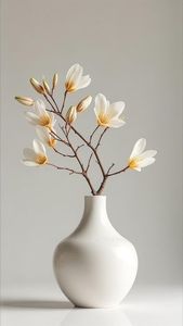 Vase de table en céramique fait main, vert mat, style Wabi Sabi, 4-8 pouces - Product Image 2