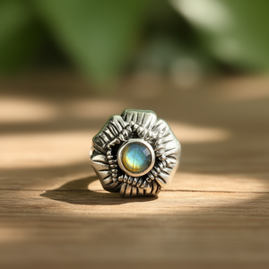 แหวนแฟชั่นลาบราโดไรต์ 6.1 กรัม เครื่องประดับที่หรูหราและมีเอกลักษณ์ - Product Image 3