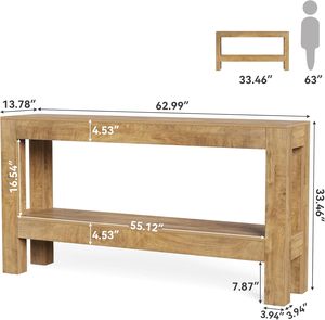 h Long <b>Console</b> <b>Table</b> <b>for</b> Living Room, Farmhouse Wood Entryway <b>Table</b> <b>for</b> Sofa, <b>Entry</b>, Hallway, Entrance, Foyer, Behind Couch with - Product Image 3