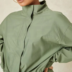 Custom Two Piece Windbreaker Jacket And Pant Set Streetwear <b>Zip</b> <b>Up</b> Polyester Nylon Windbreaker Tracksuit Set Solid Color - Product Image 5