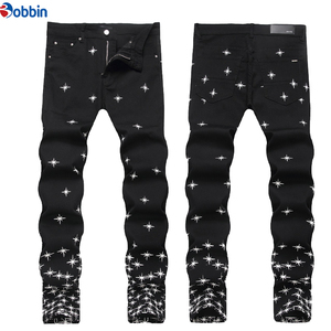 Pantalones Vaqueros Slim Fit Personalizados para Hombre, Diseño con Estampado de Estrellas, Nuevo Lanzamiento, Jeans de Mezclilla Originales, Estilo Utilitario para Fiestas - Product Image 1