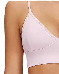 ชุดชั้นในไร้ตะเข็บสำหรับผู้หญิงและกางเกงขาสั้นเอวสูง สีชมพูอ่อน เนื้อผ้านุ่ม ยืดหยุ่น ระบายอากาศได้ดี ชุดกระชับสัดส่วน ชุดออกกำลังกาย ชุดฟิตเนส - Product Image 2