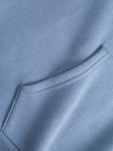 Custom Logo Hooded Sweatshirt Light Blue Casual Pullover Adults All Seasons Promotional Wear Silk Screen Printing - Product Image 4