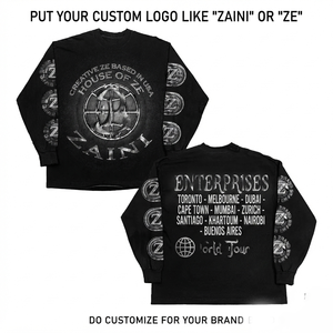 360 GSM Premium Cotton Fleece <b>Black</b> <b>Sweatshirt</b> Custom for Screen Print Front Logo Position Regular Fit Windproof - Product Image 1