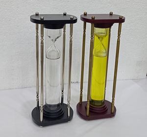 Minuterie automatique 1 minutes, Base en bois, bricolage, plage à sable jaune, bureau, décoration cadeau de bureau et à la maison - Product Image 1