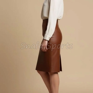 Mini-jupe plissée décontractée et élégante pour femme, brodée, taille naturelle, respirante, en cuir de haute qualité, idéale pour l'été - Product Image 4