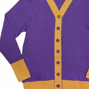 Cárdigan de punto personalizado con cuello en V para mujer, lana/cachemira gruesa, diseño clásico griego de hermandad, informal de invierno, corte regular - Product Image 3