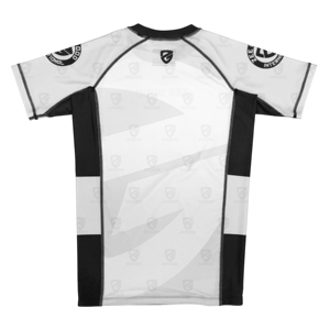Vente en gros de rashguards de BJJ personnalisés par sublimation, UPF50+, antibactériens, à séchage rapide, respirants, à manches courtes pour hommes, avec nom de marque personnalisé - Product Image 2