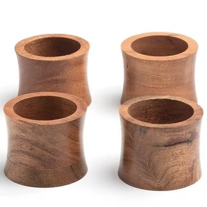 Custom Engraved Wood Napkin Rings Luxury Event Banquet Wooden Napkin Holder Home Dining Essentials - Product Image 2