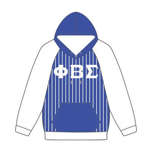 Phi Beta Sigma เสื้อมีฮู้ดแบบสวมหัว, เสื้อบาสเก็ตบอลสีขาวเสื้อสีฟ้าเสื้อผ้าพี่น้องแนวกรีกออกแบบได้ตามต้องการ - Product Image 2