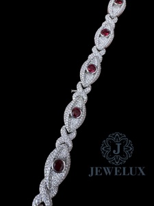 Premium Jewelux Moissanite Tennis Bracelet Iced Hip Hop Jewelry <b>Men</b> Women Custom Length Gold Plated Silver Chain Gift Wholesale - Product Image 2