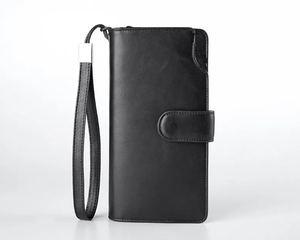 Genuine Leather Zipper <b>Wallet</b> Unisex Minimalist Short Daily Use Brown Color Durable Design - Product Image 4