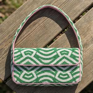 Sac de rangement perlé brodé fait main style bohème, pochette de soirée élégante pour mariage, sac à bandoulière pour femme, sac à main perlé ethnique - Product Image 5