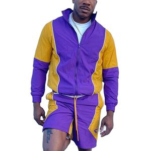 Ensemble de vêtements de sport légers personnalisés pour hommes, veste coupe-vent, sweat à capuche en nylon et ensemble de shorts, survêtement coupe-vent - Product Image 1