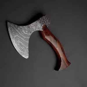 Hacha Vikinga de Acero Damasco de Alta Calidad, Hecha a Mano, para Uso Industrial y Bricolaje, Cortador de Pizza, para Cortar Madera al Aire Libre, Venta al por Mayor - Product Image 4