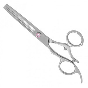 Ciseaux de coiffure professionnels ergonomiques pivotants pour gauchers, couleur argent, qualité supérieure, pour la coupe et l'éclaircissement des cheveux - Product Image 1