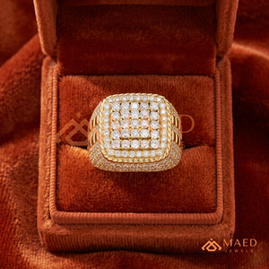 <b>Mens</b> Gold Tone Moissanite Diamond Cluster <b>Ring</b> Luxury Hip Hop Statement <b>Ring</b> Jewelry <b>for</b> <b>Men</b> - Product Image 4