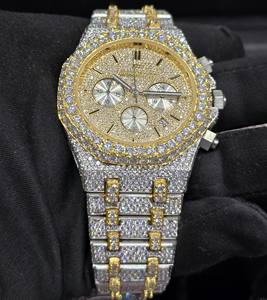 Montre mécanique de luxe en moissanite, diamant taille brillant VVS1, style mode, affaires, hip-hop, bracelet en alliage serti de pierres, édition limitée - Product Image 4