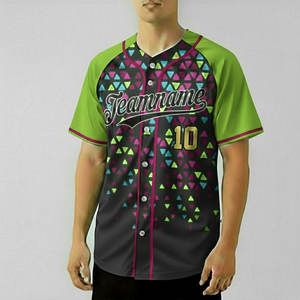 เสื้อเบสบอลผู้ชายแบบ OEM ติดกระดุม แขนสั้น สไตล์ฮิปฮอป ชุดกีฬา เสื้อเบสบอลแบบกำหนดเอง เสื้อซอฟต์บอลเปล่า - Product Image 1