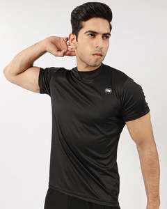 T-shirt de sport à manches courtes pour homme, respirant, à séchage rapide, anti-transpiration, design uni, pour course à pied et fitness - Product Image 2