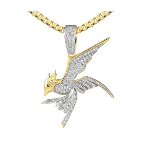 Pendentif Aigle en Argent 925 Personnalisé Style Urbain avec Diamants Moissanite, Vente en Gros - Product Image 3