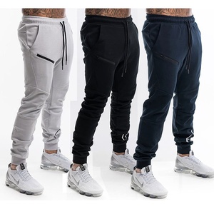 Men Joggers Pants Zipper Pockets Casual Men's Trouser Cotton Jogging Sweatpants - Product Image 1