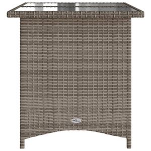 Tavolo da giardino in Rattan grigio con 43.3 in vetro \ "x26.8 \" x27.6 \" - Product Image 5