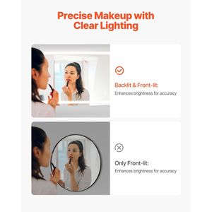 Specchio LED da Bagno 36'' X 60'' Antiappannamento con Luci Memoria, Retroilluminazione e Design a Gradini, Specchio LED da Bagno 60'' - Product Image 3