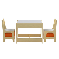Vente en gros de table et chaises de fête en bois pour enfants avec espace de rangement bureau d'étude rabattable pour enfants tout-petits enfants d'âge préscolaire