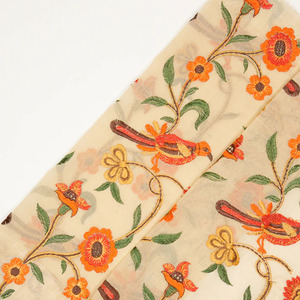 Tela de Bordado Premium con Textura de Malta, Tela de Poliéster Suave con Malla de Georgette y Encaje, Estampado Floral, Tela de Diseño para Vestidos de Novia - Product Image 6
