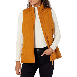 Gilet matelassé sans manches à capuche personnalisé avec logo OEM, en duvet de canard et d'oie, chaud pour l'hiver, pour femme - Product Image 3