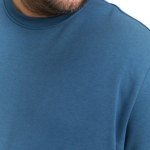 Plus Size Men's Knitted Plaid Sweatshirt <b>Round</b>-Neck Lightly <b>Brushed</b> Lining Breathable Anti-Pilling Regular Fit Straight Cut - Product Image 5