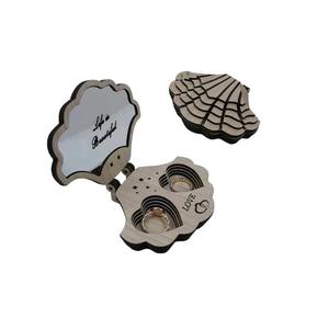 Wooden Jewelry <b>Box</b> with Mirror Drawer <b>Beige</b> Multi Compartment Organizer for Rings Earrings Necklaces Accessories - Product Image 2