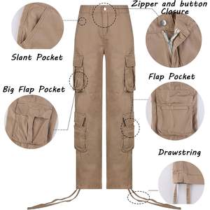 2025 femmes taille haute Y2K Streetwear Cargo pantalon XL jambe droite Baggy petit ami Style avec poche respirante - Product Image 4