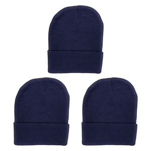 Bonnet en tricot côtelé, bonnet d'hiver à revers, unisexe, doux, extensible, chaud, uni, bonnet ajusté, fournisseur OEM personnalisé - Product Image 1