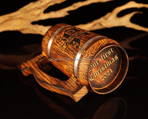 Taza de Té y Café de Madera Ecológica, Tazas de Madera de Acacia Natural con Asas - Product Image 1