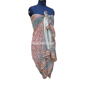 Wholesale Indian Handmade Cotton Satin <b>Shawls</b> Solid Color Floral Block Argyle Printed <b>Ethnic</b> <b>Scarves</b> Polka Dot Skin-Friendly - Product Image 4