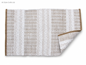 Geometric Beaded Rectangle Area <b>Rug</b> Neutral Indoor Textured Eco-Friendly Carpet <b>Runner</b> for Living Room Bedroom <b>Hallway</b> - Product Image 4