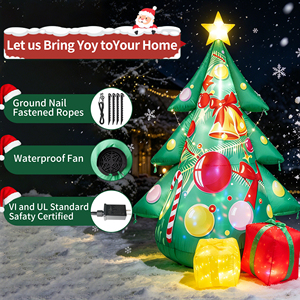 Inflatable Christmas Tree <b>Decoration</b> with LED Lights Gift Box Holiday <b>Outdoor</b> Courtyard <b>Xmas</b> Display - Product Image 5