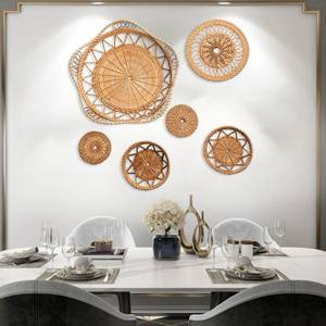 Panier mural en rotin fait main, style moderne vintage, décoration intérieure, tressage de plantes à motifs vietnamiens, lavable, personnalisable, à suspendre au mur - Product Image 4