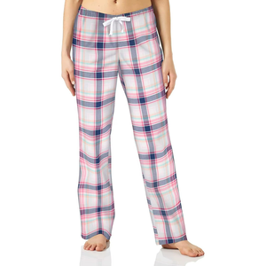 Pantalones de Pijama Casuales de Franela para Mujer, Tallas Grandes, Cintura Elástica Media, Color Rosa Sólido, Transpirables, Ecológicos, de Poliéster/Algodón, Anchos - Product Image 4