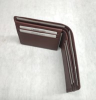 Dompet Kulit Asli Lipat Dua Custom Branding Pria, Dilengkapi RFID Protector, Tempat Kartu ID, Untuk Penggunaan Sehari-hari, Grosir, Toko AS, Model Panjang