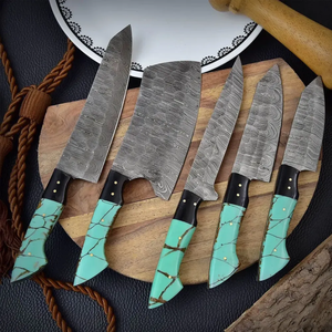 LEGACY BLADES Ensemble de couteaux de cuisine professionnels en acier Damas à 67 couches, 5 pièces, forgés à la main, couteaux de chef ambidextres, manche intégral en résine - Product Image 5