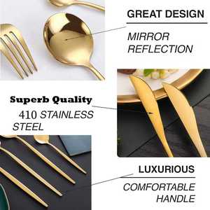 Ensemble de couverts en acier inoxydable de qualité supérieure, cuillère, fourchette, couteau, finition miroir, vaisselle de table pour la cuisine à bas prix - Product Image 3