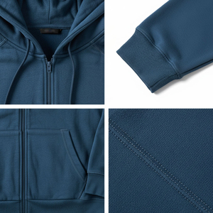 Sweat-shirt à capuche en coton chaud pour homme, fermeture éclair intégrale, veste décontractée de fitness et streetwear, vêtements de sport personnalisés - Product Image 5