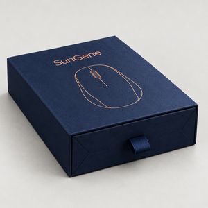 Caja de Empaque Personalizada para Ratón Inalámbrico, Caja Rígida Azul Marino con Cajón y Funda para Accesorios de Computadora - Product Image 6